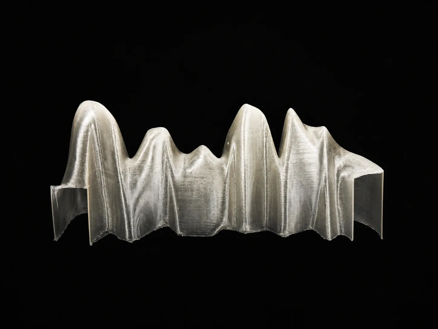 BLUR translucent sculptural prototype on black background