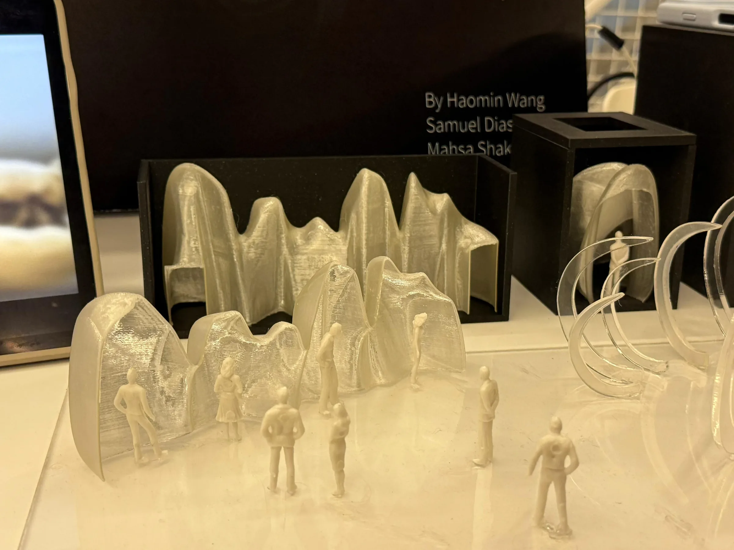 BLUR close view of physical prototypes and small figures