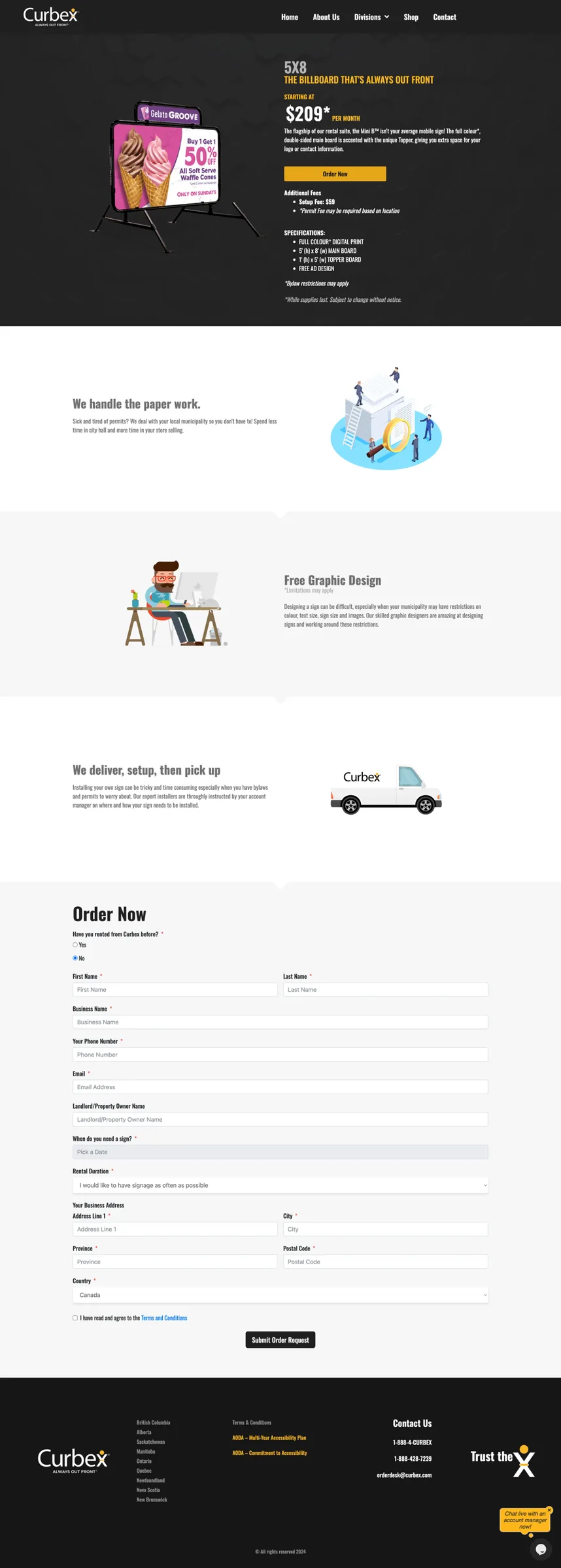 Old Curbex Mini B product page screenshot