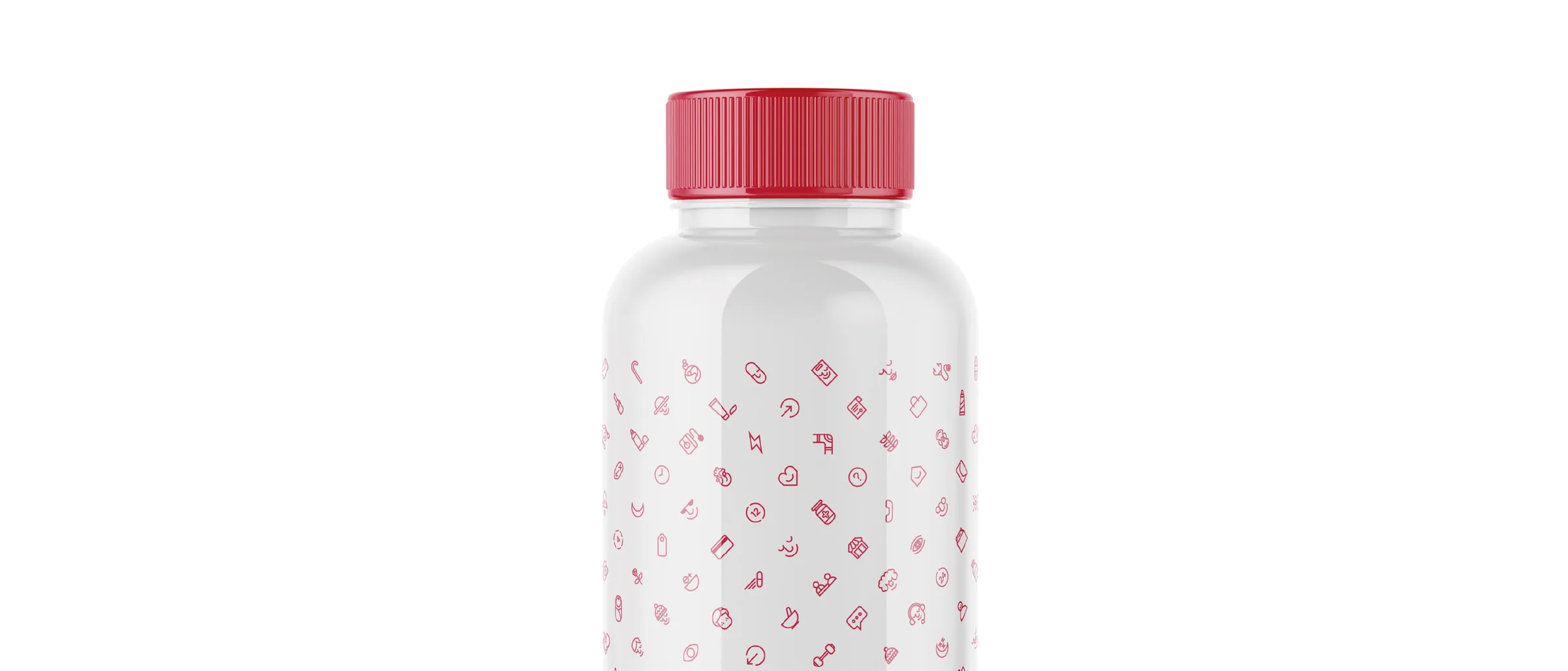 Druket patterned medicine bottle packaging detail
