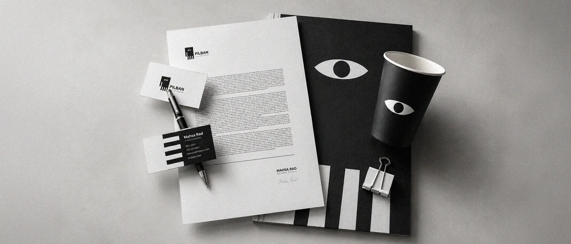 PILBAN stationery mockup