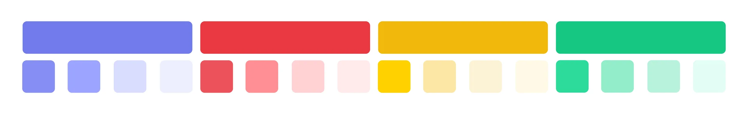 Rabex interface status color palette for info, error, warning, and success states