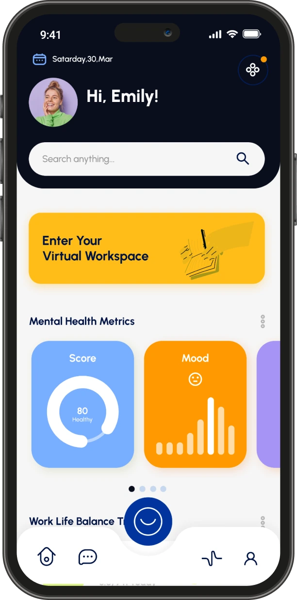 RemoteFit onboarding and dashboard screen