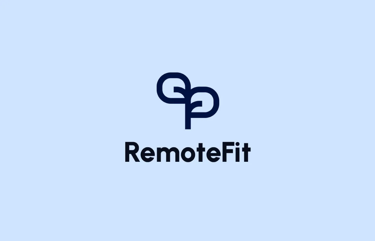 RemoteFit project cover with logo on a light blue background