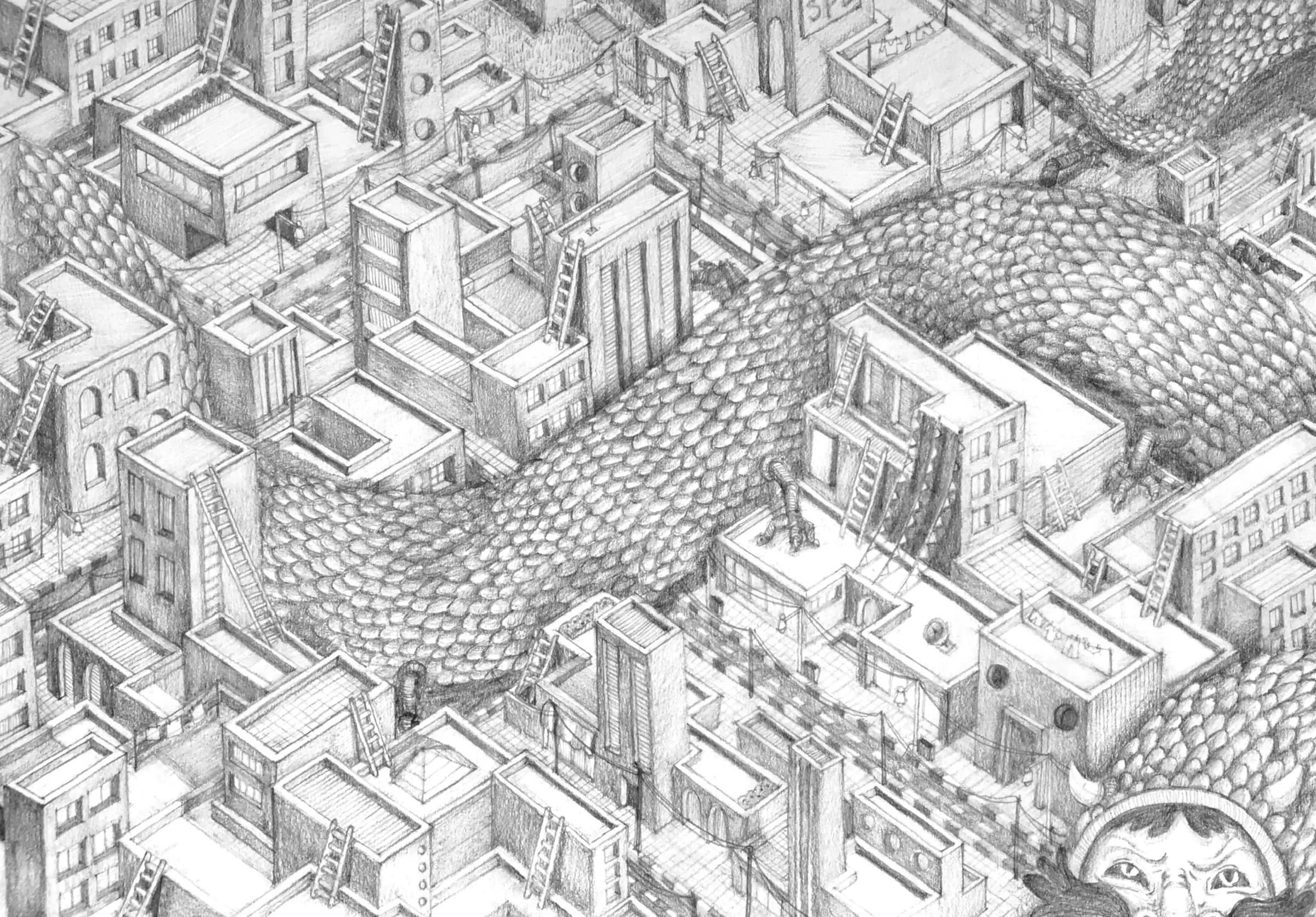 Architectural city sketch