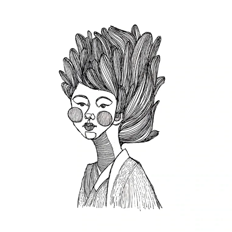 Textured hair portrait study