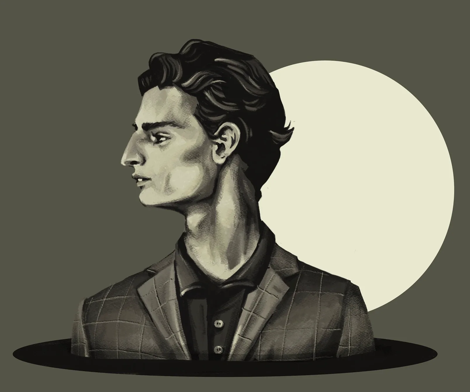 Moonlit portrait illustration