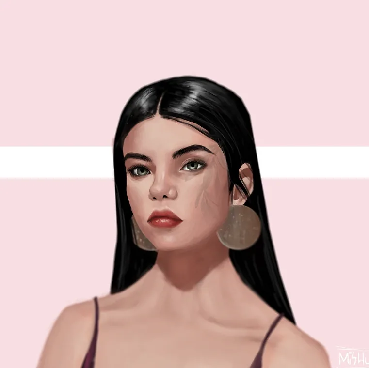 Red portrait study