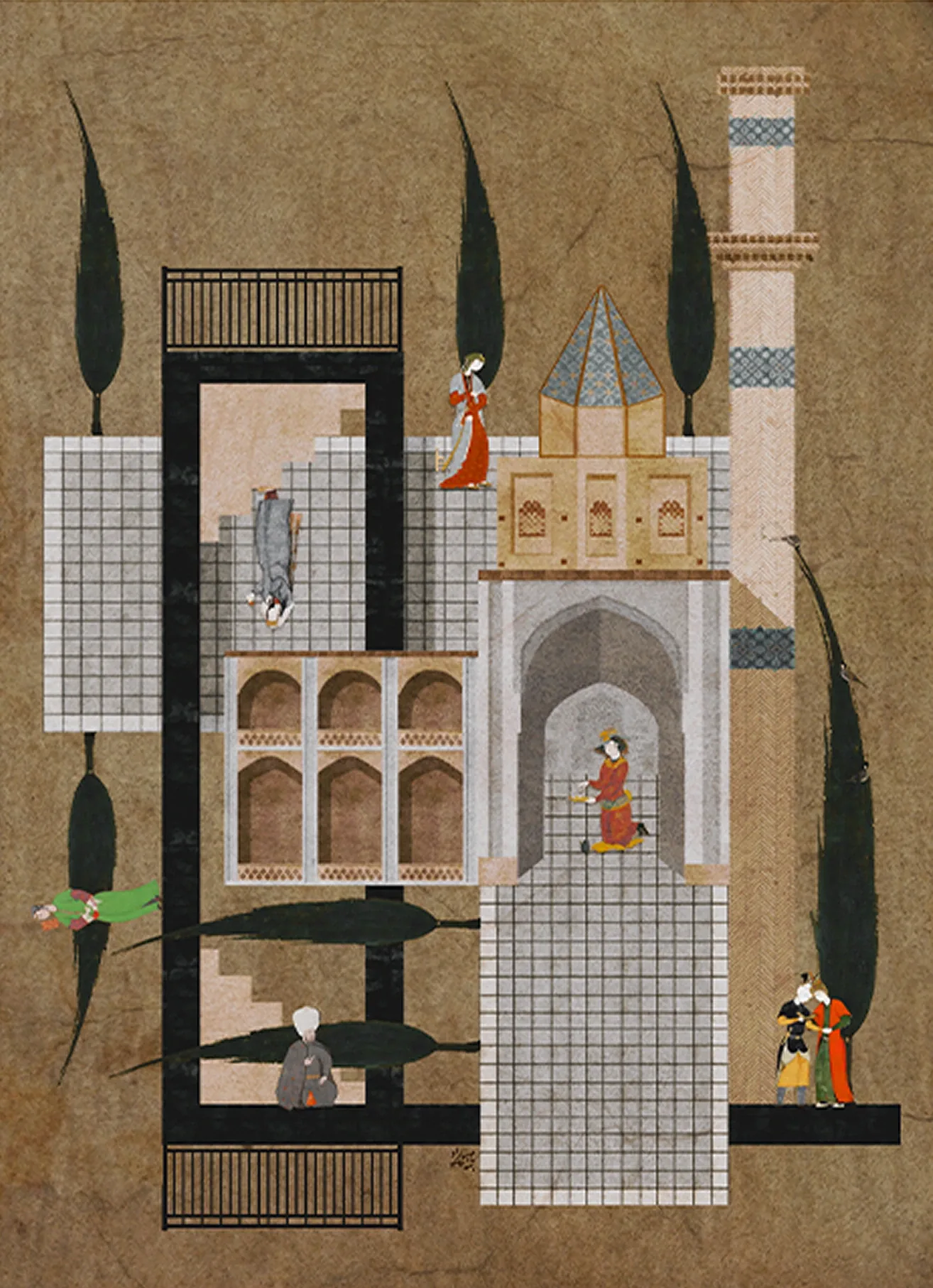 Architectural interior collage