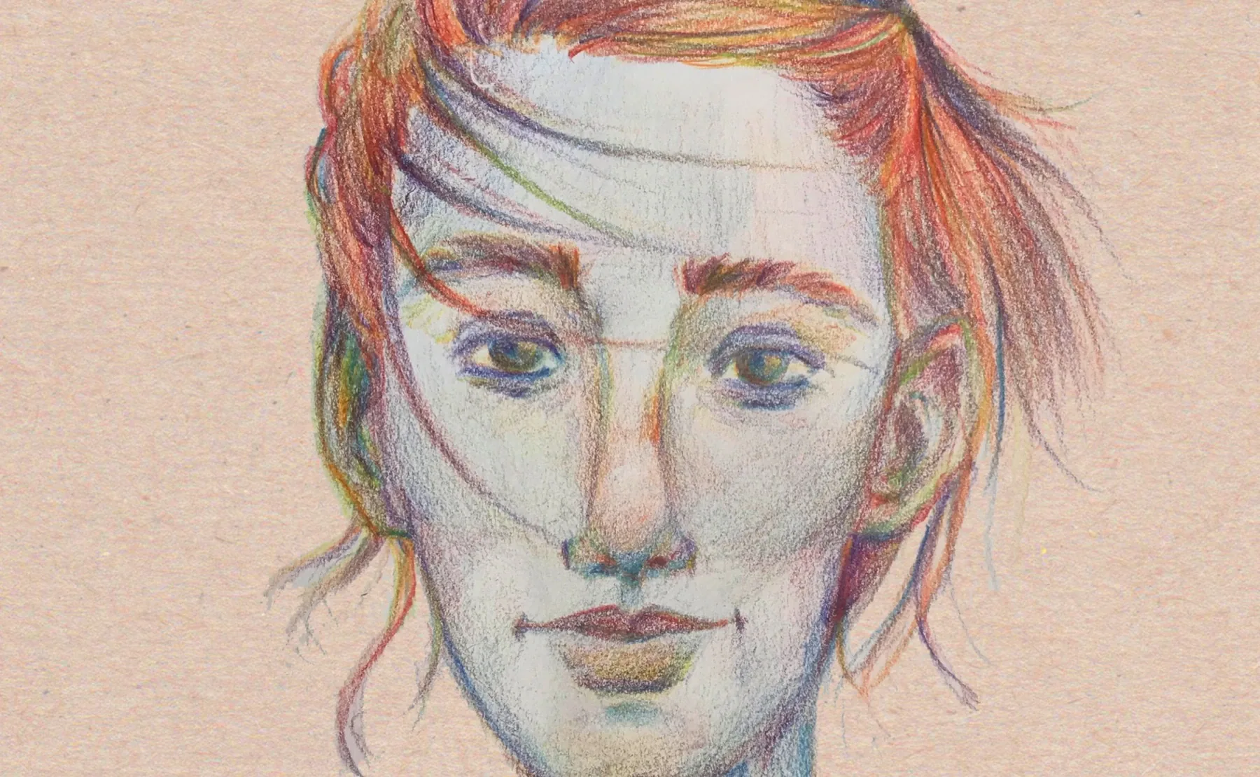 Colored pencil portrait sketch for Studio project cover